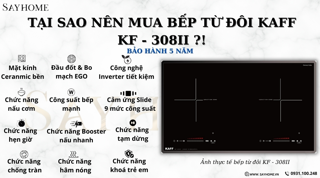 Bếp từ đôi KAFF KF-308II tại thành phố Hồ Chí Minh