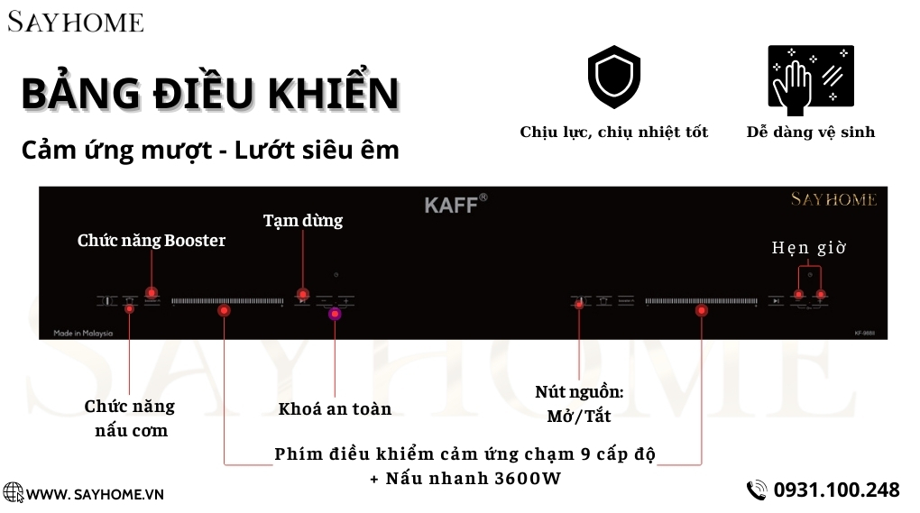 Bếp từ đôi KAFF KF-988II tại thành phố Hồ Chí Minh