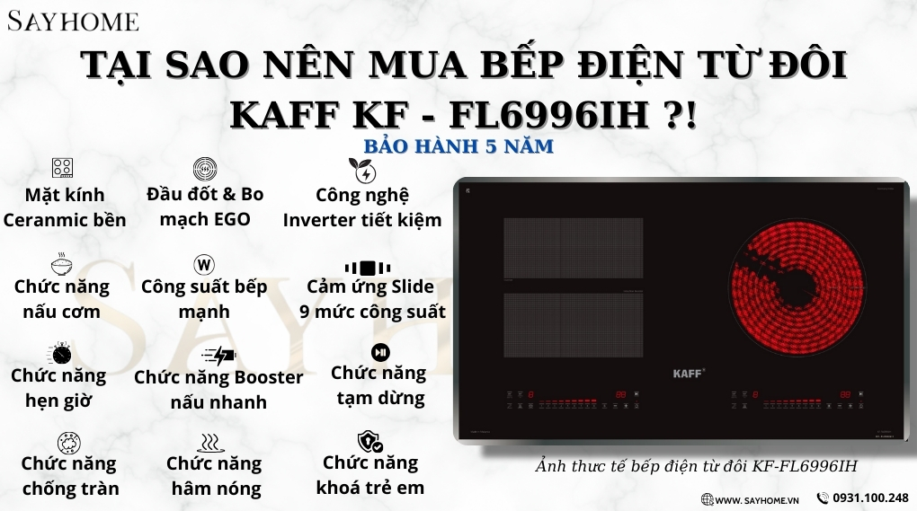 Bếp từ kết hợp hồng ngoại KAFF KF-FL6996IH tại thành phố Hồ Chí Minh