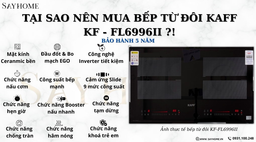 Bếp từ đôi KAFF KF-FL6996II tại thành phố Hồ Chí Minh