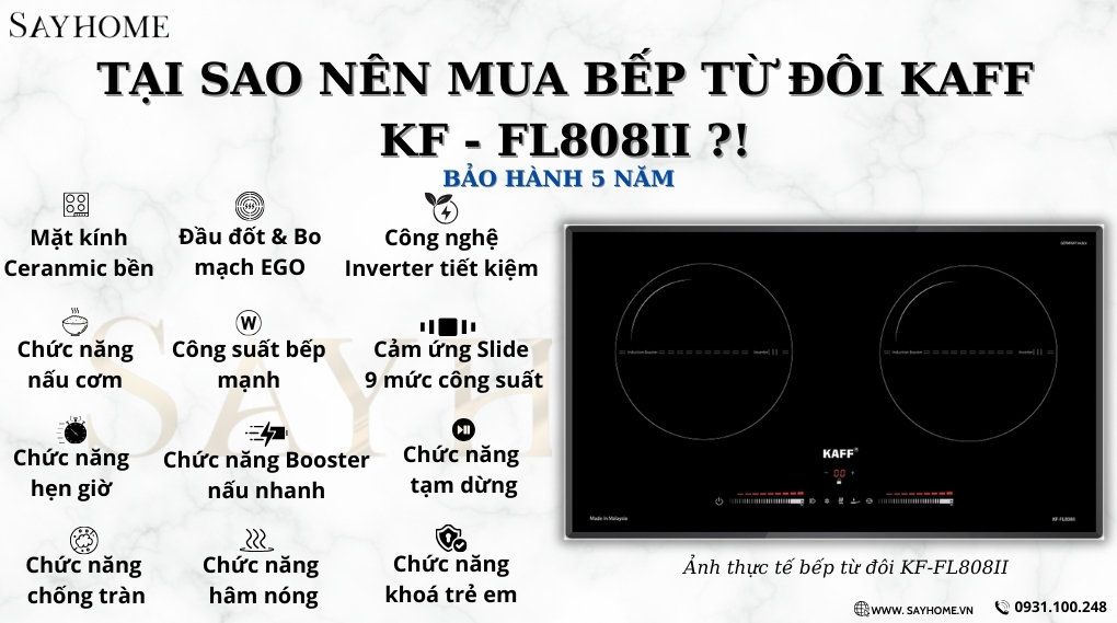 Bếp từ đôi KAFF KF-FL808II tại thành phố Hồ Chí Minh
