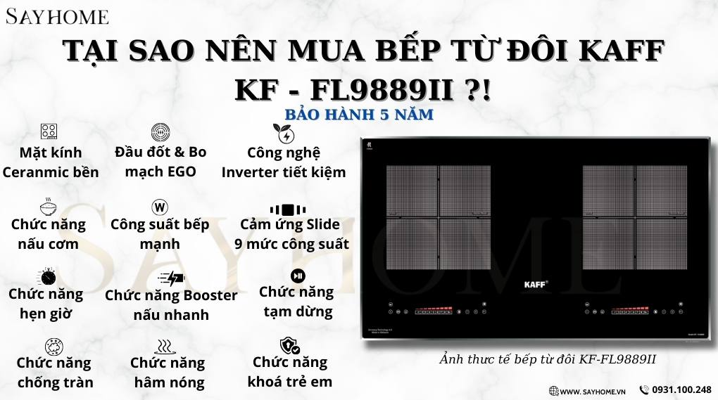 Bếp từ đôi KAFF KF-FL9889II tại thành phố Hồ Chí Minh