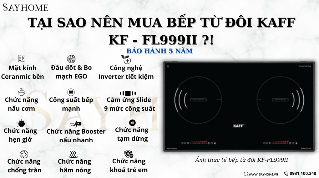 Bếp từ đôi KAFF KF-FL999II tại thành phố Hồ Chí Minh