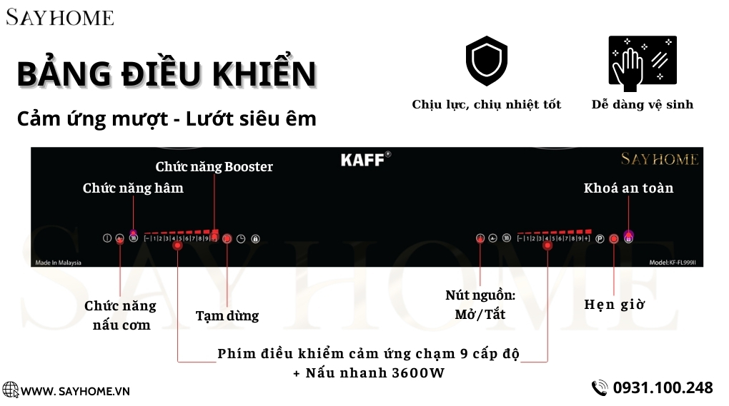 Bếp từ kết hợp hồng ngoại KAFF KF-FL808IH tại thành phố Hồ Chí Minh