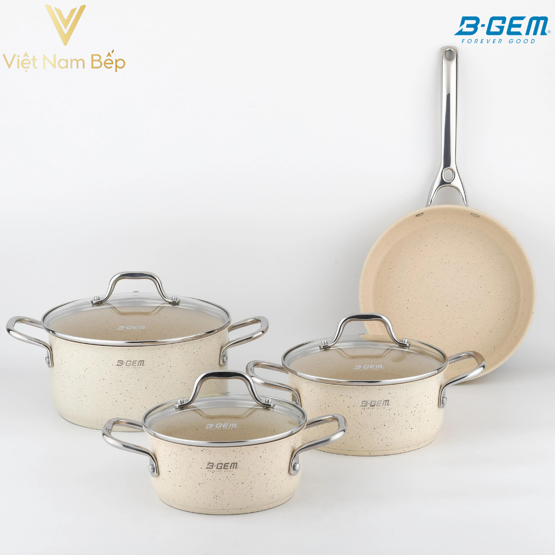 Bộ nồi chống dính tráng men sứ cao cấp B-GEM BG-868 EVIAN tại thành phố Hồ Chí Minh