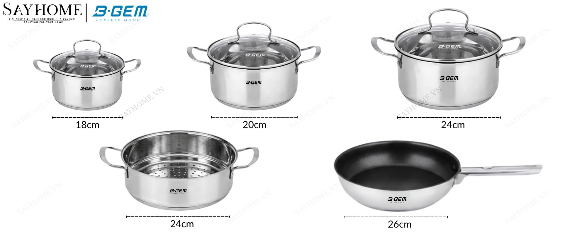 Bộ nồi B-GEM BG-888NEW 5 món tại Thành phố Hồ Chí Minh