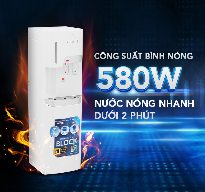 CÂY NƯỚC NÓNG LẠNH HÚT BÌNH HÒA PHÁT HHC386 SAYHOME