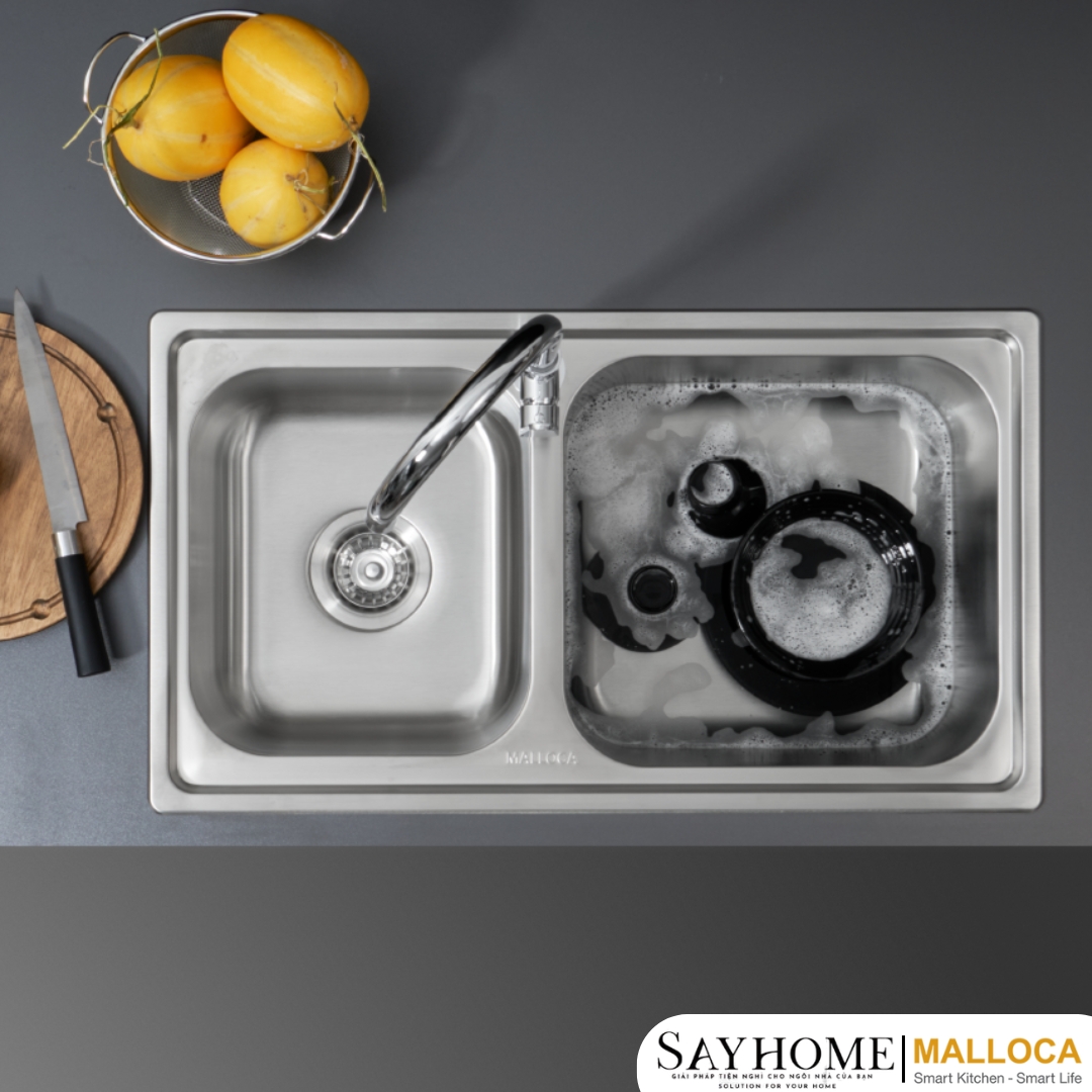Chậu rửa chén inox Malloca MS 2076E tại thành phố Hồ Chí Minh