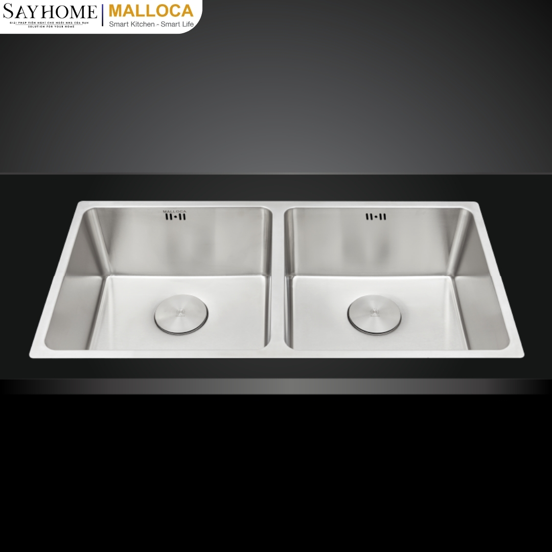 Chậu rửa chén inox 2 ngăn Malloca MS 6075 tại thành phố Hồ Chí Minh