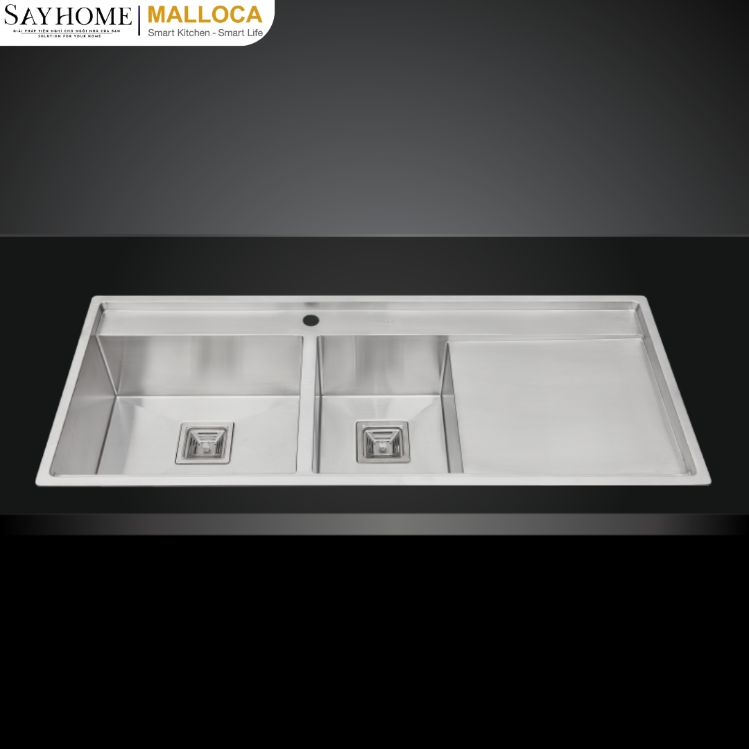 Chậu rửa chén inox 2 ngăn Malloca MS 7818 tại thành phố Hồ Chí Minh