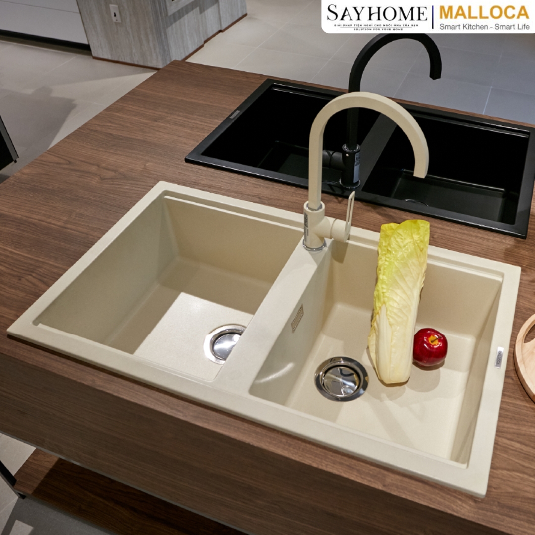 Chậu rửa đá 2 ngăn Malloca BIANCO K-45062 tại thành phố Hồ Chí Minh