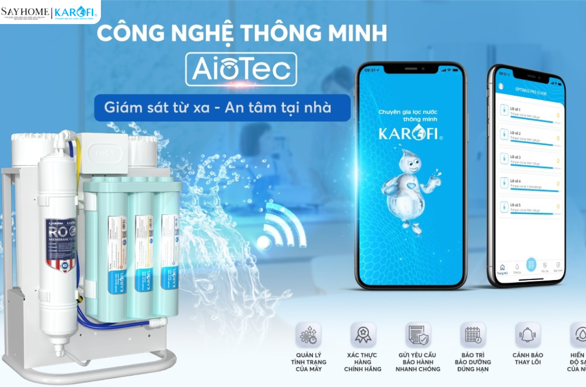 Máy lọc nước âm tủ với 10 lõi lọc Karofi KAQ-U96 tại thành phố Hồ Chí Minh