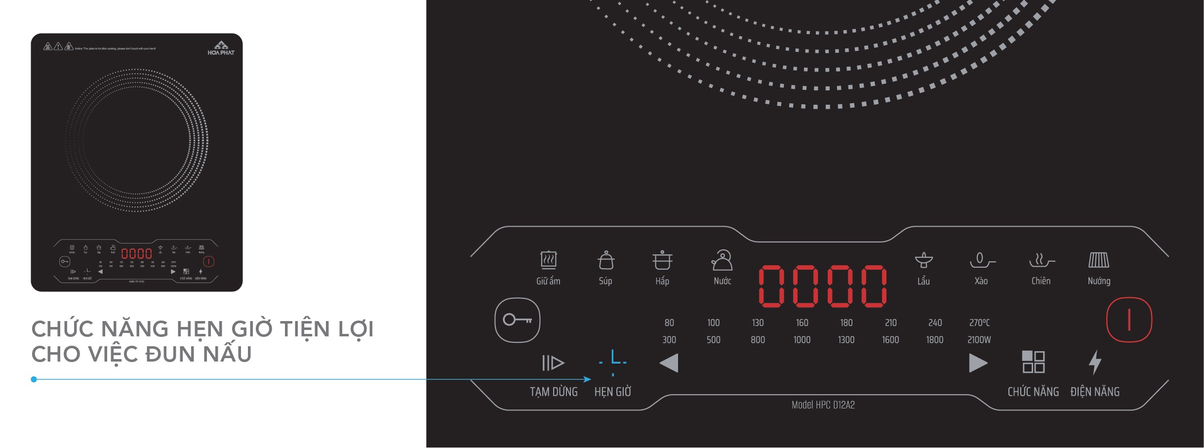 Bếp từ đơn Hoà Phát HPC D12A2 tại thành phố Hồ Chí Minh