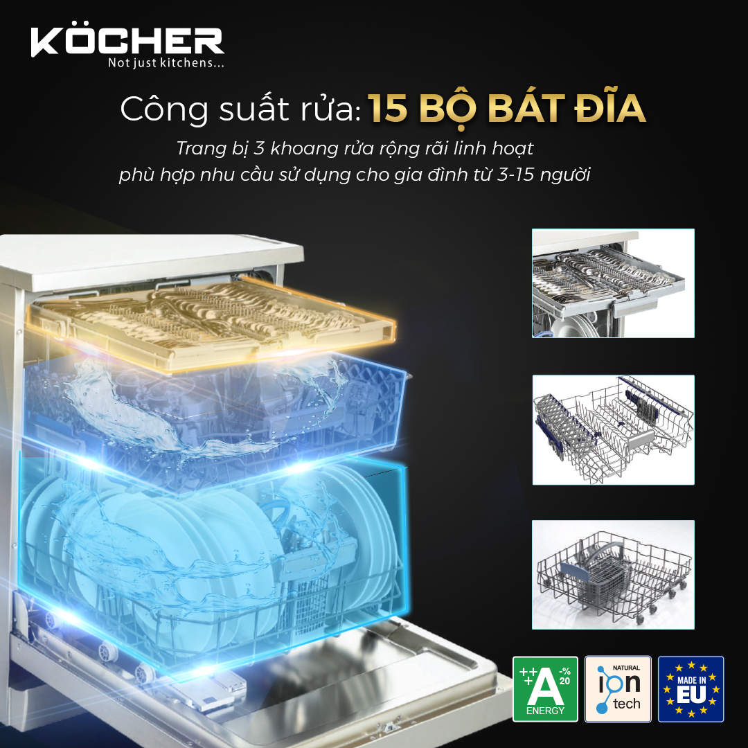 Máy rửa bát Kocher KDEU 8855S7 Series 7 tại thành phố Hồ Chí Minh