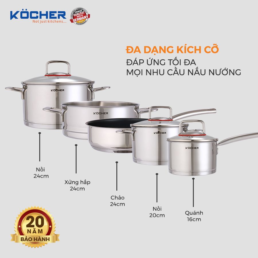 Bộ nồi 5 món KOCHER BERLIN tại thành phố Hồ Chí Minh