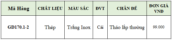 Bản lề mở thép mạ Niken GROB GD170.1-2 Thẳng, cong ít tại thành phố Hồ Chí Minh