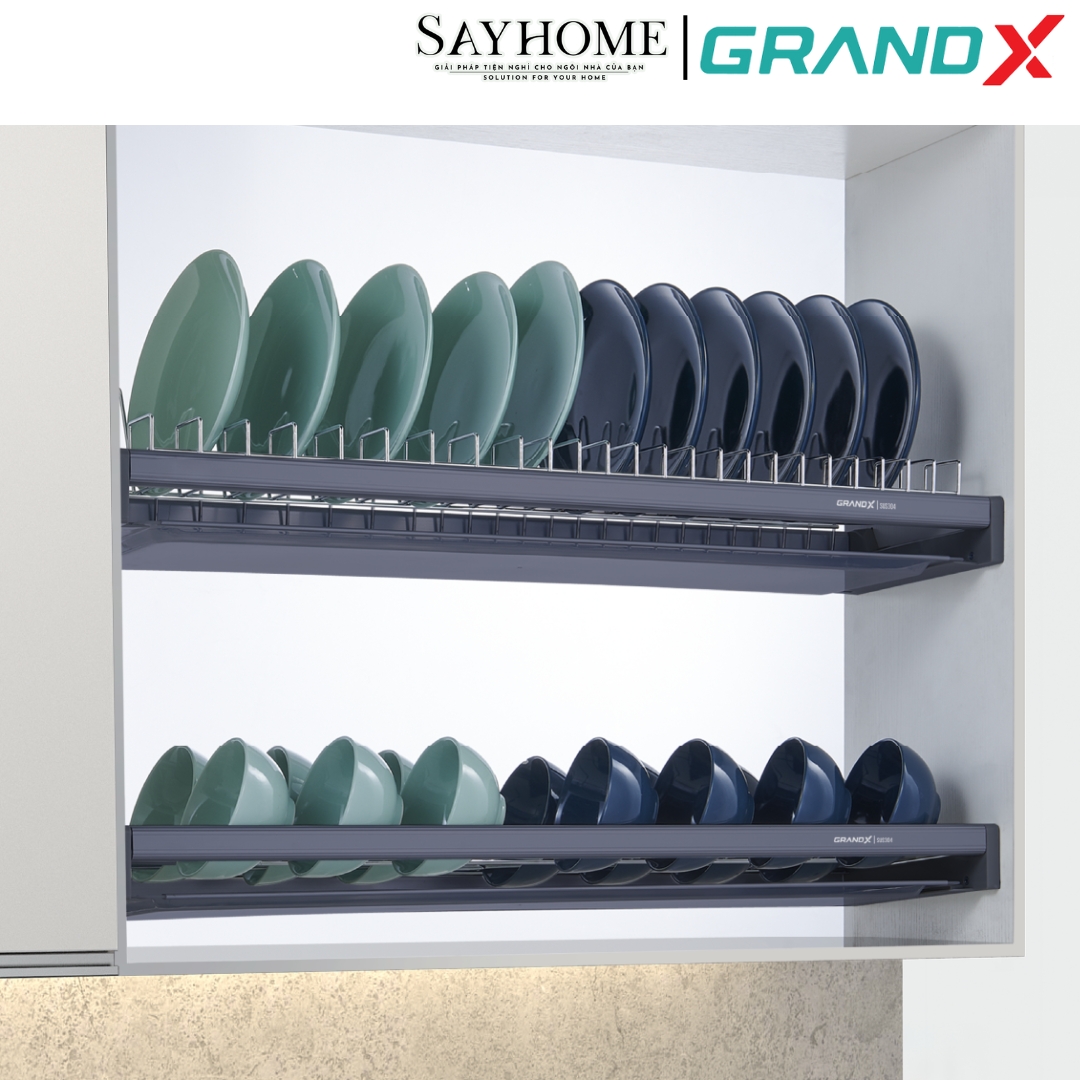 GIÁ BÁT ĐĨA CỐ ĐỊNH 2 TẦNG, INOX SUS304 GRAND X XF.60S - SAYHOME