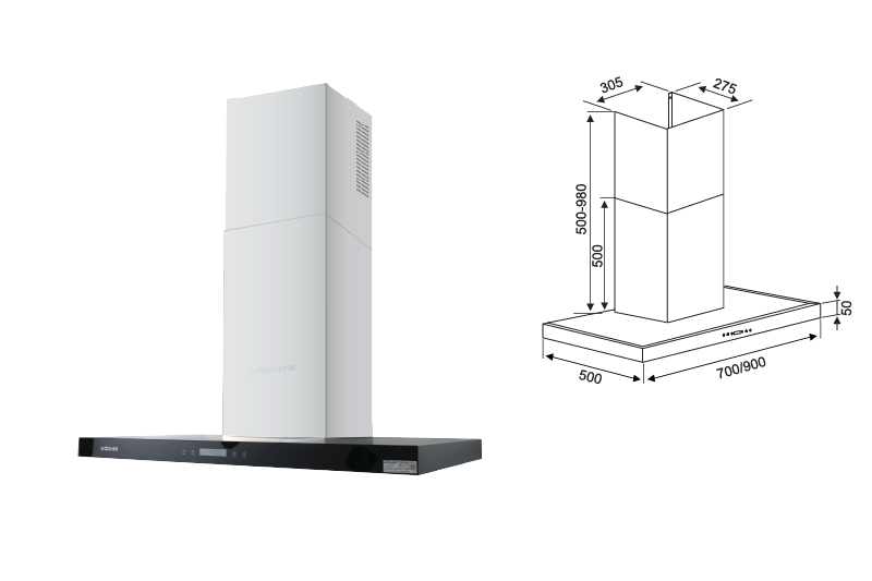 Máy hút mùi kính cong KOCHER K-225C tại thành phố Hồ Chí Minh