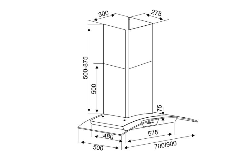 Máy hút mùi kính cong KOCHER K-228S tại thành phố Hồ Chí Minh