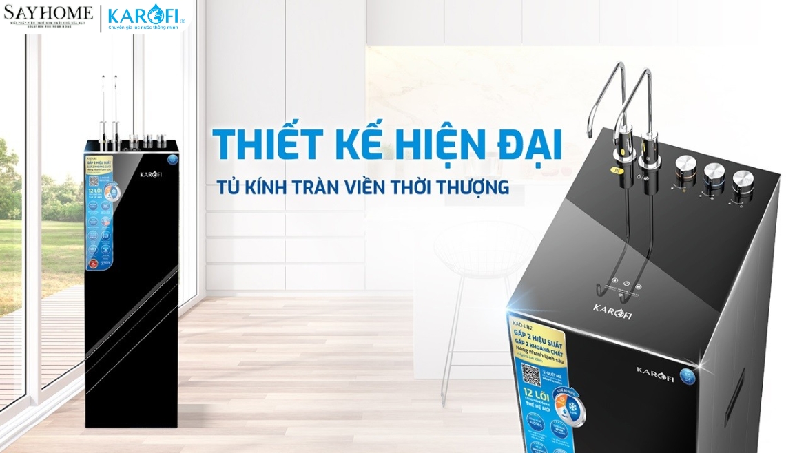 MÁY LỌC NƯỚC NÓNG LẠNH 12 LÕI LỌC KAROFI KAD-X59-sayhome