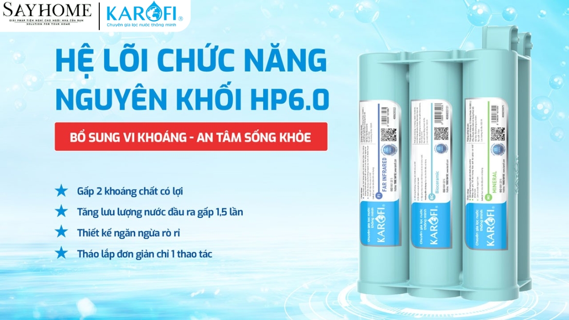 MÁY LỌC NƯỚC NÓNG LẠNH 12 LÕI LỌC KAROFI KAD-L82-sayhome
