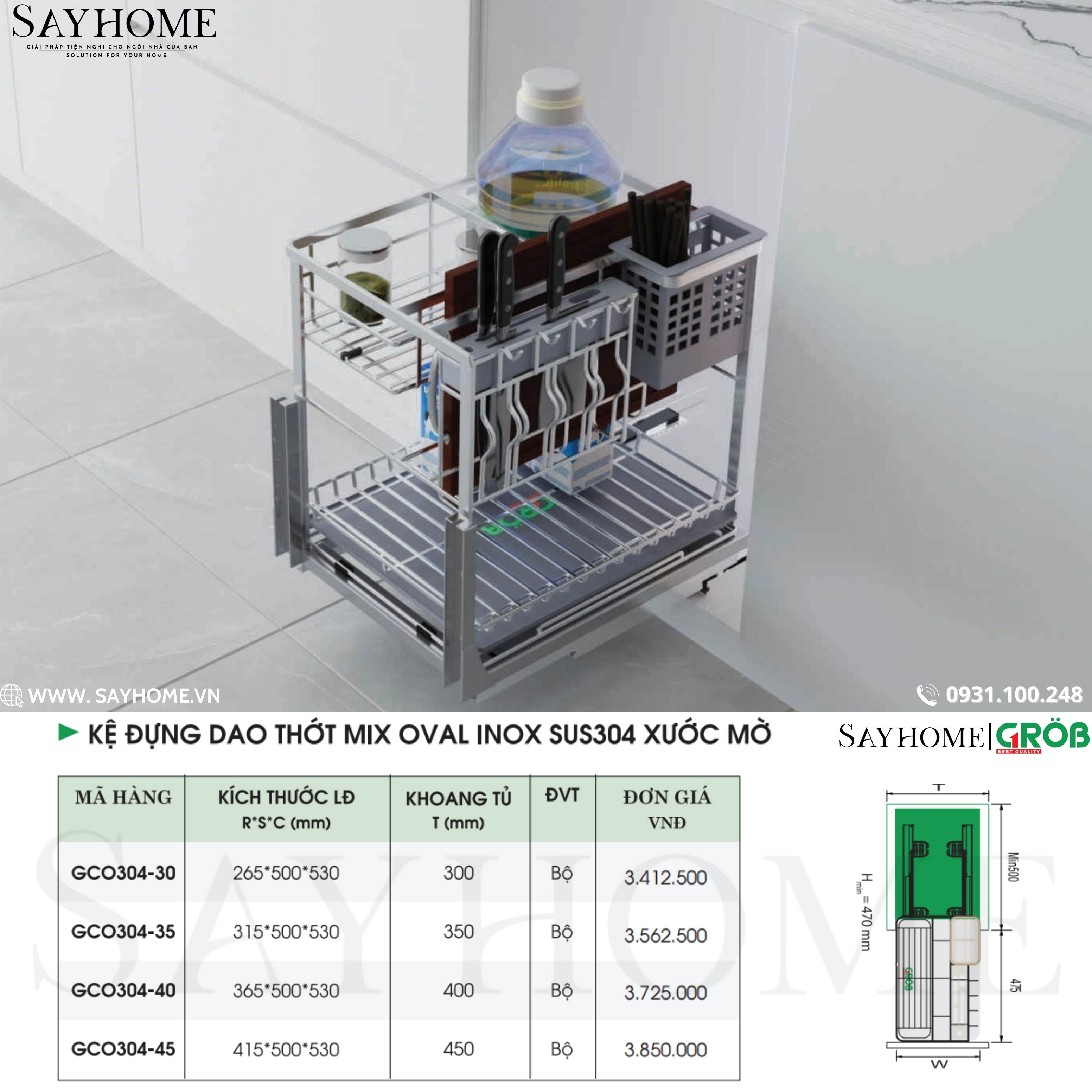 COMBO Phụ kiện tủ bếp cao cấp GROB - Combo 3 tại thành phố Hồ Chí Minh