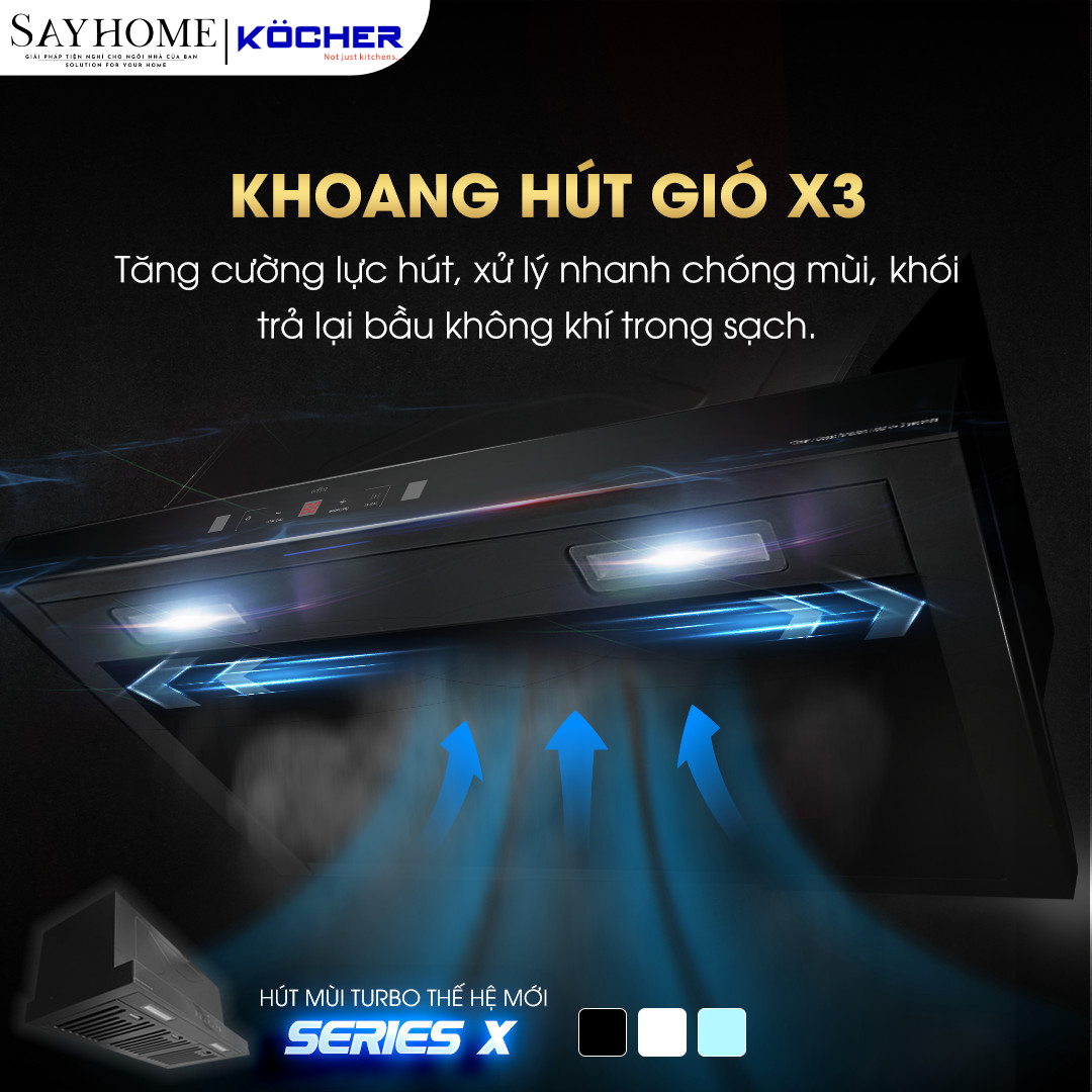 Máy hút mùi âm tủ Kocher Turbo X-350N tại thành phố Hồ Chí Minh