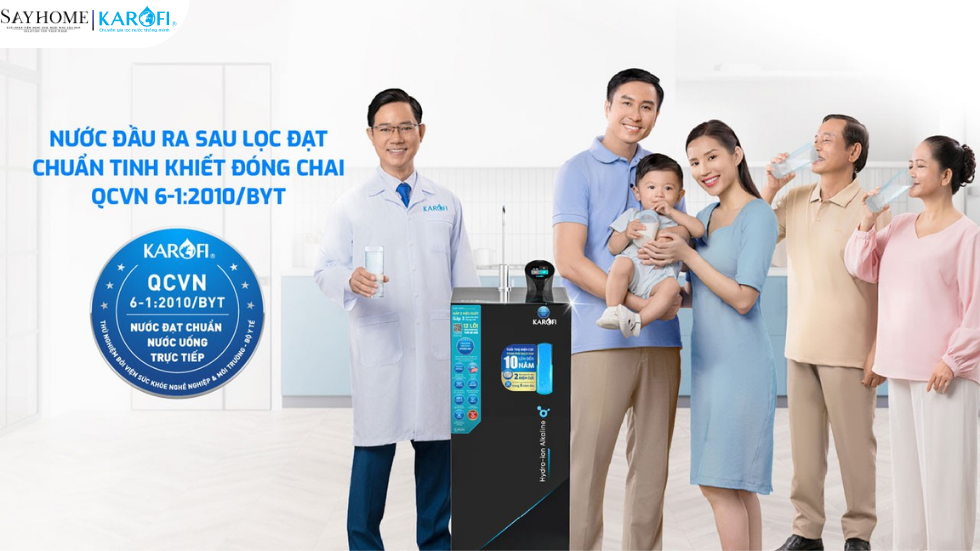 Máy lọc nước nóng lạnh Hydro-ion kiềm Karofi 12 lõi lọc KAE-S68 tại thành phố Hồ Chí Minh
