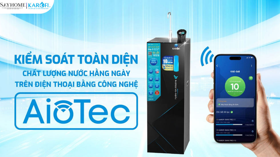 Máy lọc nước nóng lạnh Hydro-ion kiềm Karofi 12 lõi lọc KAE-S68 tại thành phố Hồ Chí Minh