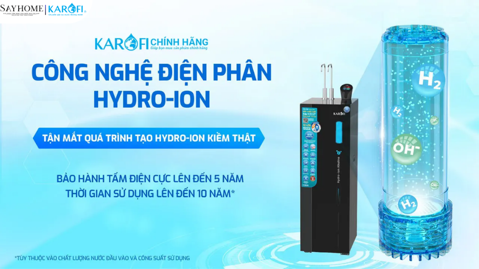 Máy lọc nước nóng lạnh ion kiềm KAROFI 12 lõi lọc KAE-S86 tại thánh phố Hồ Chí Minh