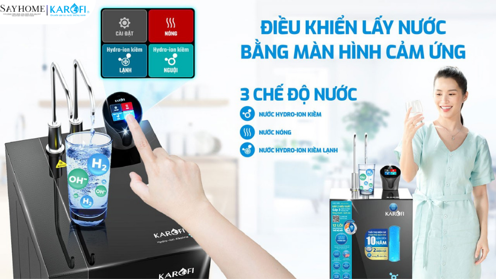 Máy lọc nước nóng lạnh ion kiềm KAROFI 12 lõi lọc KAE-S86 tại thánh phố Hồ Chí Minh