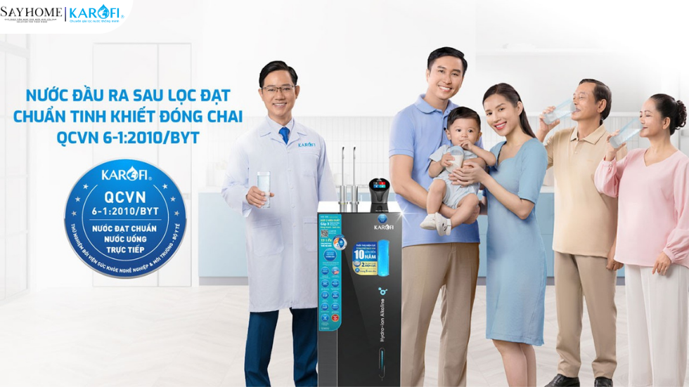 Máy lọc nước nóng lạnh ion kiềm KAROFI 12 lõi lọc KAE-S86 tại thánh phố Hồ Chí Minh