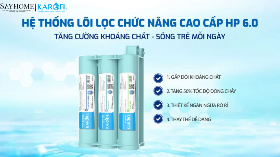 Máy lọc nước để gầm 10 lõi lọc KAROFI KAQ-U50K - NEW 2025 tại thành phố Hồ Chí Minh