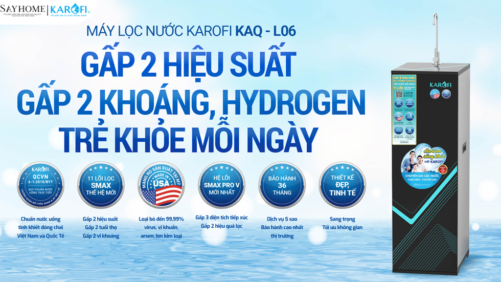 Máy lọc nước tủ đứng 11 lõi lọc KAROFI KAQ-L06 tại thành phố Hồ Chí Minh
