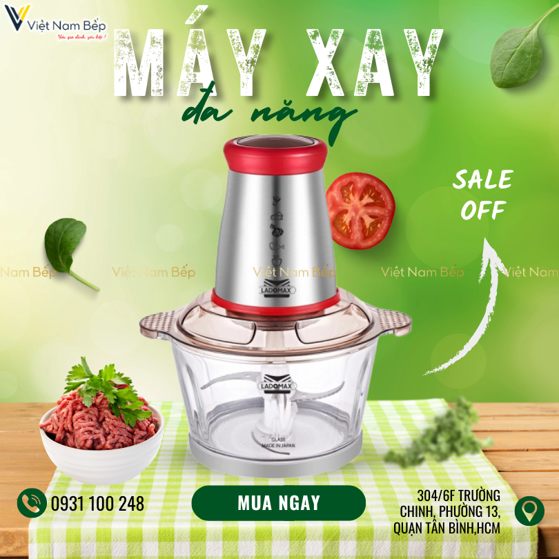Máy xay thịt thủy tinh 2 Lít Ladomax HA-333 tại thành phố Hồ Chí Minh
