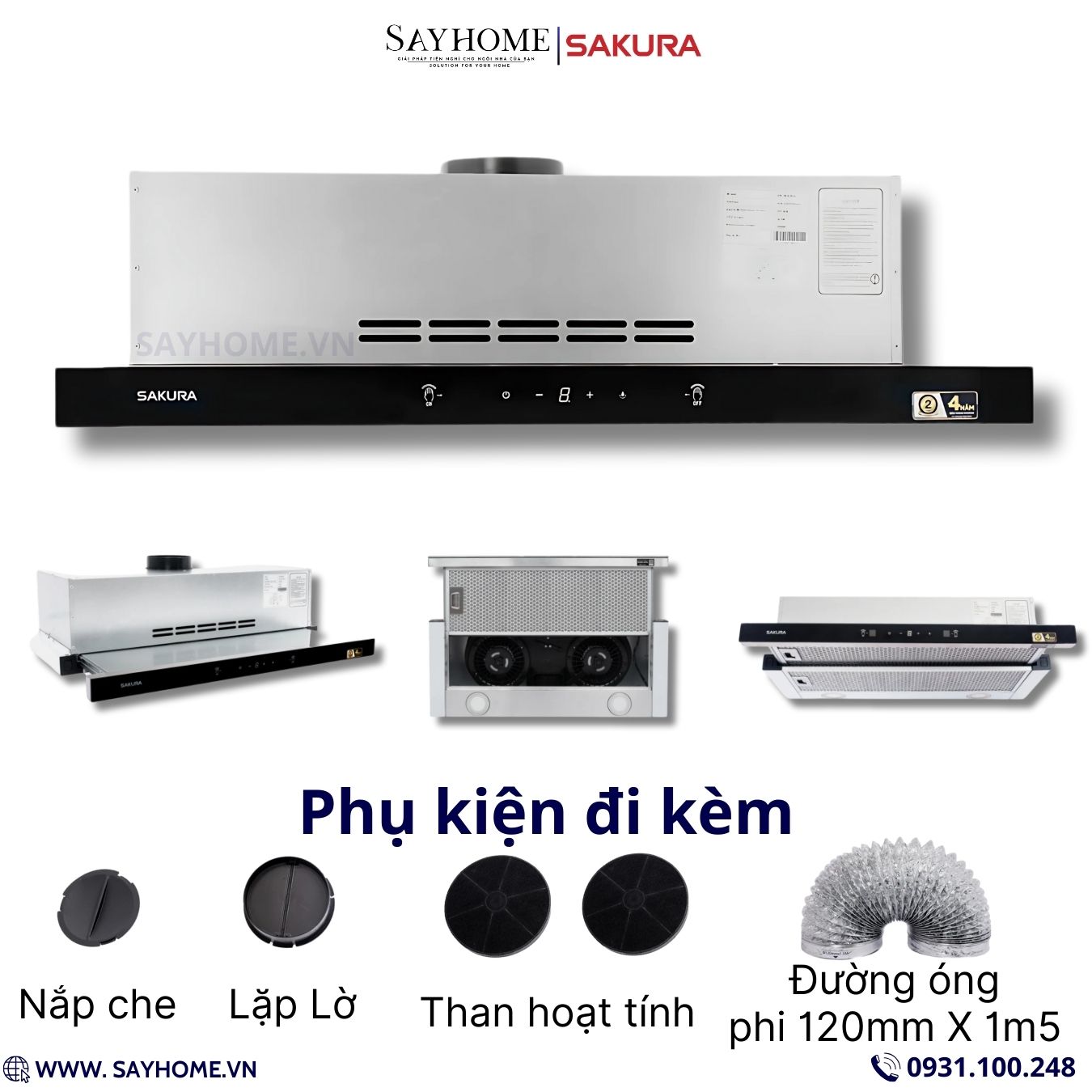 Máy hút mùi âm tủ ray khéo SAKURA SR-3630AS tại thành phố Hồ Chí Minh
