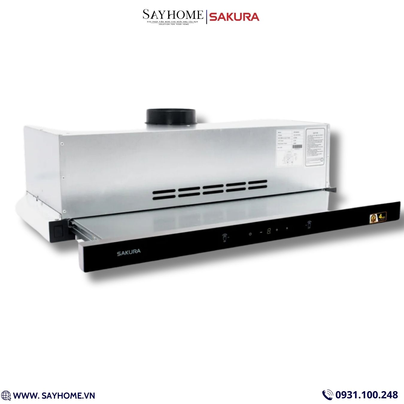 Máy hút mùi âm tủ ray khéo SAKURA SR-3630AS tại thành phố Hồ Chí Minh