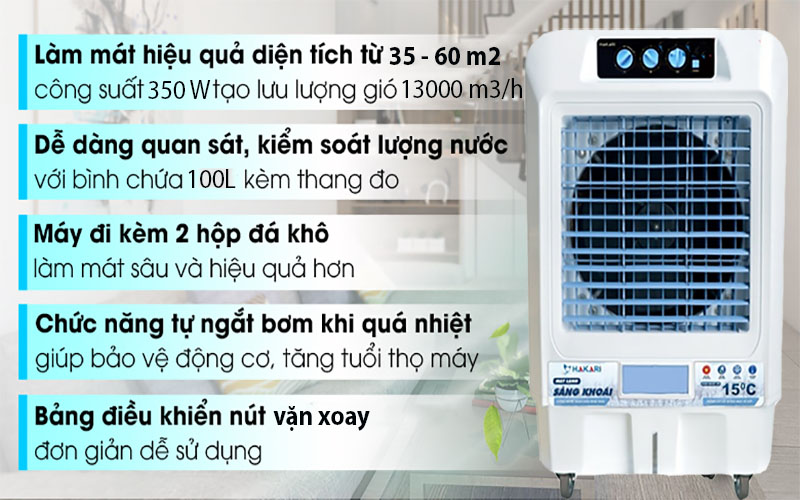 Quạt hơi nước Hakari 100 Lít 550W HK-90 tại thành phố Hồ Chí Minh