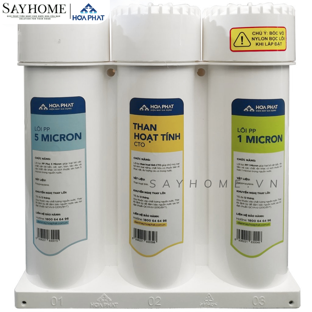 MÁY LỌC NƯỚC HÒA PHÁT RO NÓNG LẠNH 11 LÕI LỌC FUNIKI FP601N SAYHOME