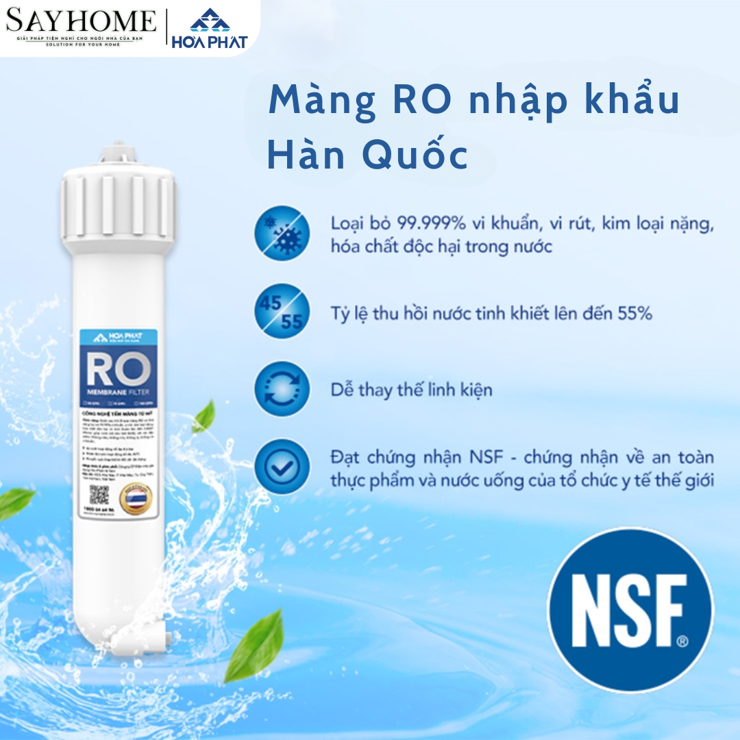 MÁY LỌC NƯỚC HÒA PHÁT RO NÓNG LẠNH 11 LÕI LỌC FUNIKI FP601N SAYHOME