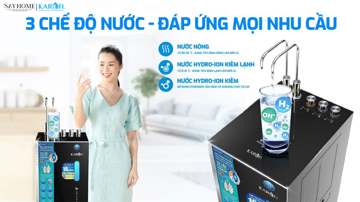 Máy lọc nước Hydro-ion kiềm nóng lạnh Karofi 12 lõi lọc KAE-S688 tại thành phố Hồ Chí Minh