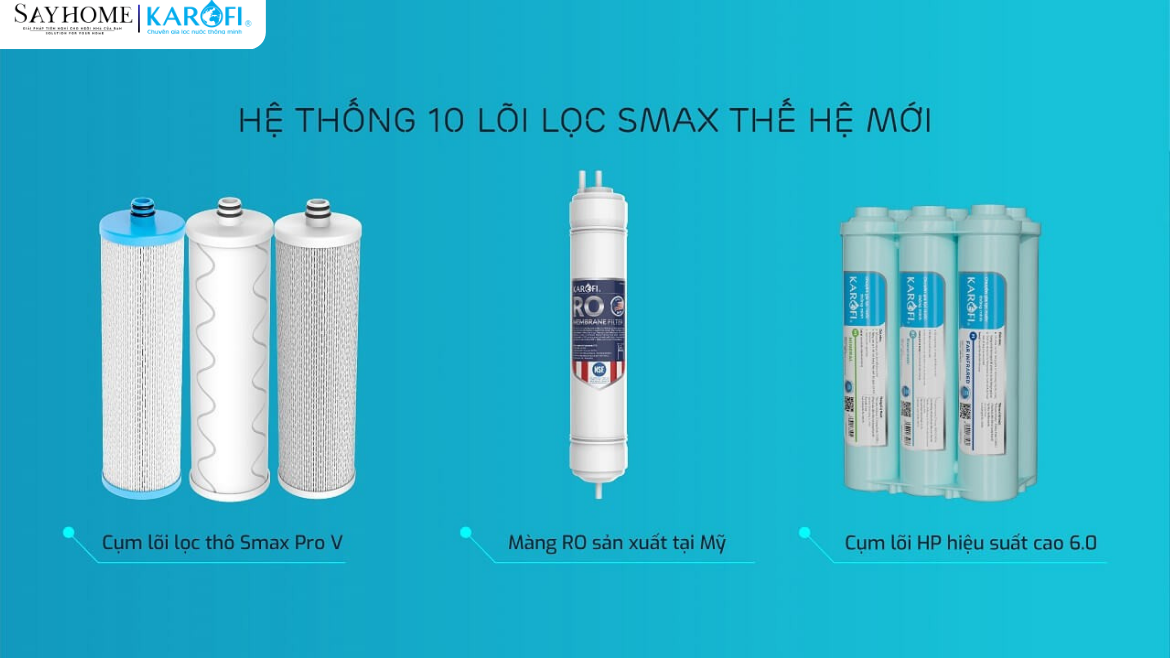 Máy lọc nước Karofi 10 lõi lọc ERO100V tại thành phố Hồ Chí Minh