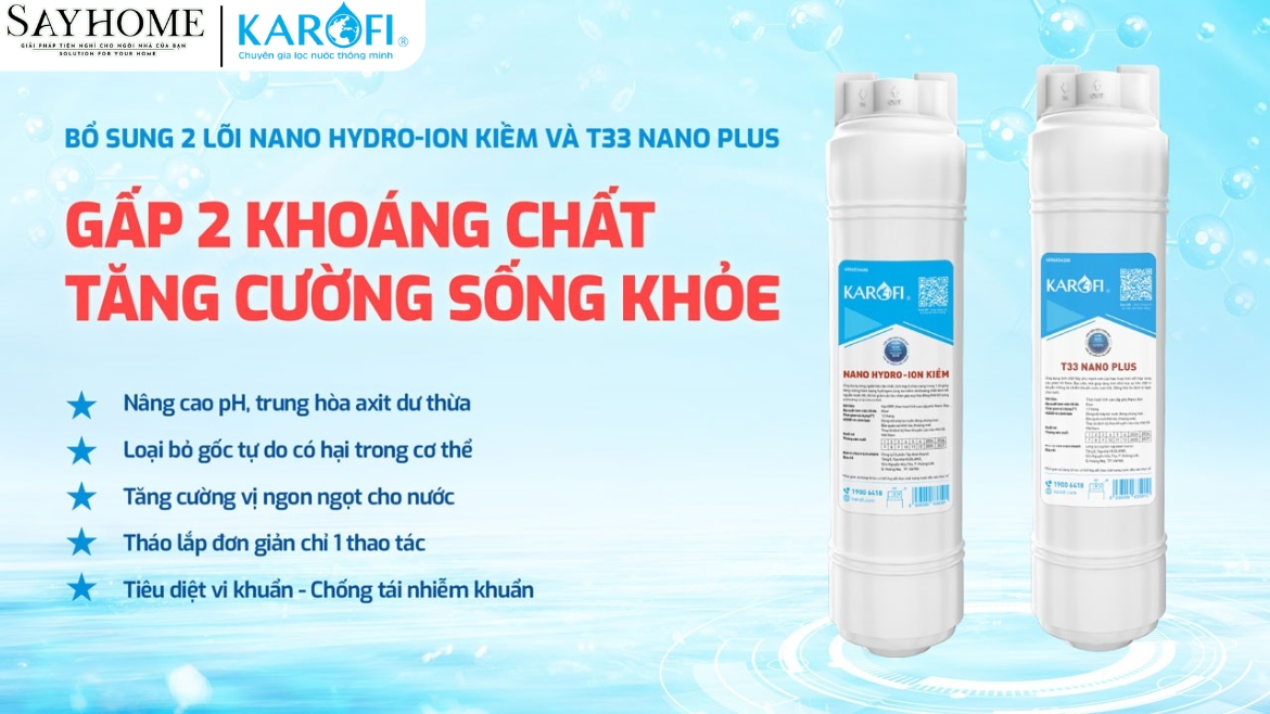 MÁY LỌC NƯỚC NÓNG LẠNH 12 LÕI LỌC KAROFI KAD-L82-sayhome