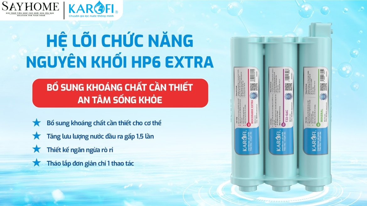 MÁY LỌC NƯỚC NÓNG LẠNH 12 LÕI LỌC KAROFI KAD-X59-sayhome
