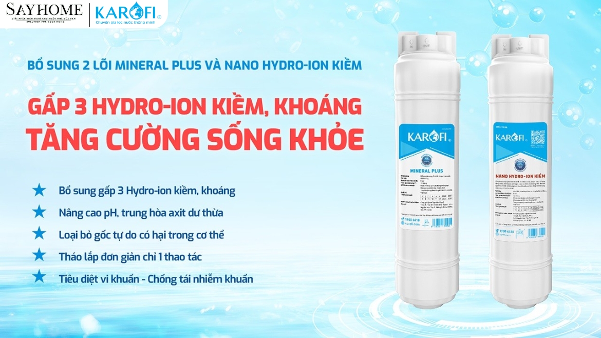 MÁY LỌC NƯỚC NÓNG LẠNH 12 LÕI LỌC KAROFI KAD-X69 -sayhome
