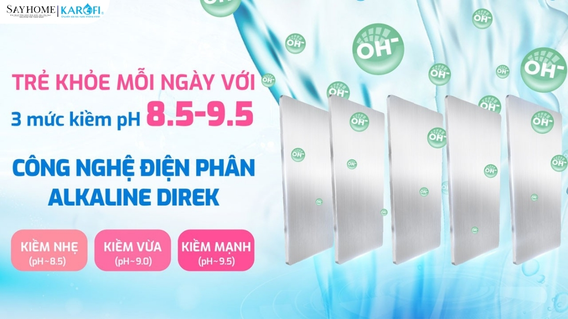 Máy lọc nước nóng lạnh Hydro-ion kiềm 13 lõi lọc Karofi KAE-S88 PROMAX tại thành phố Hò Chí Minh