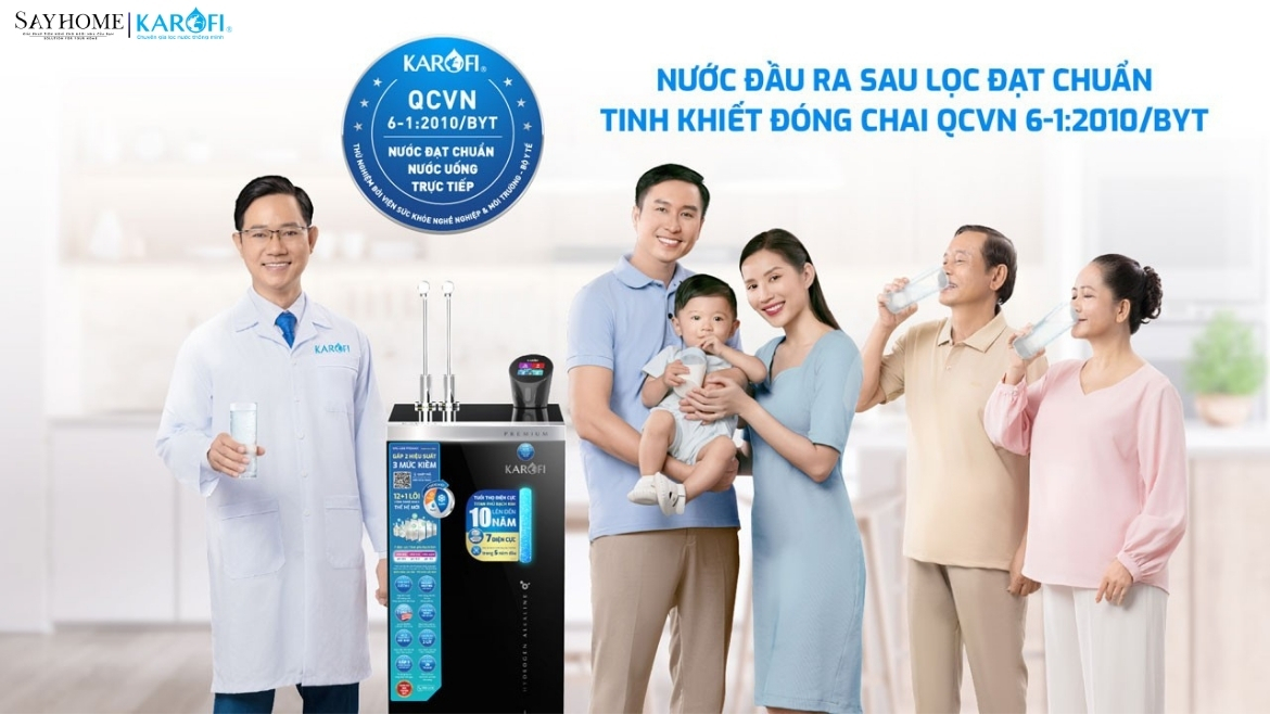 Máy lọc nước nóng lạnh Hydro-ion kiềm 13 lõi lọc Karofi KAE-S88 PROMAX tại thành phố Hò Chí Minh