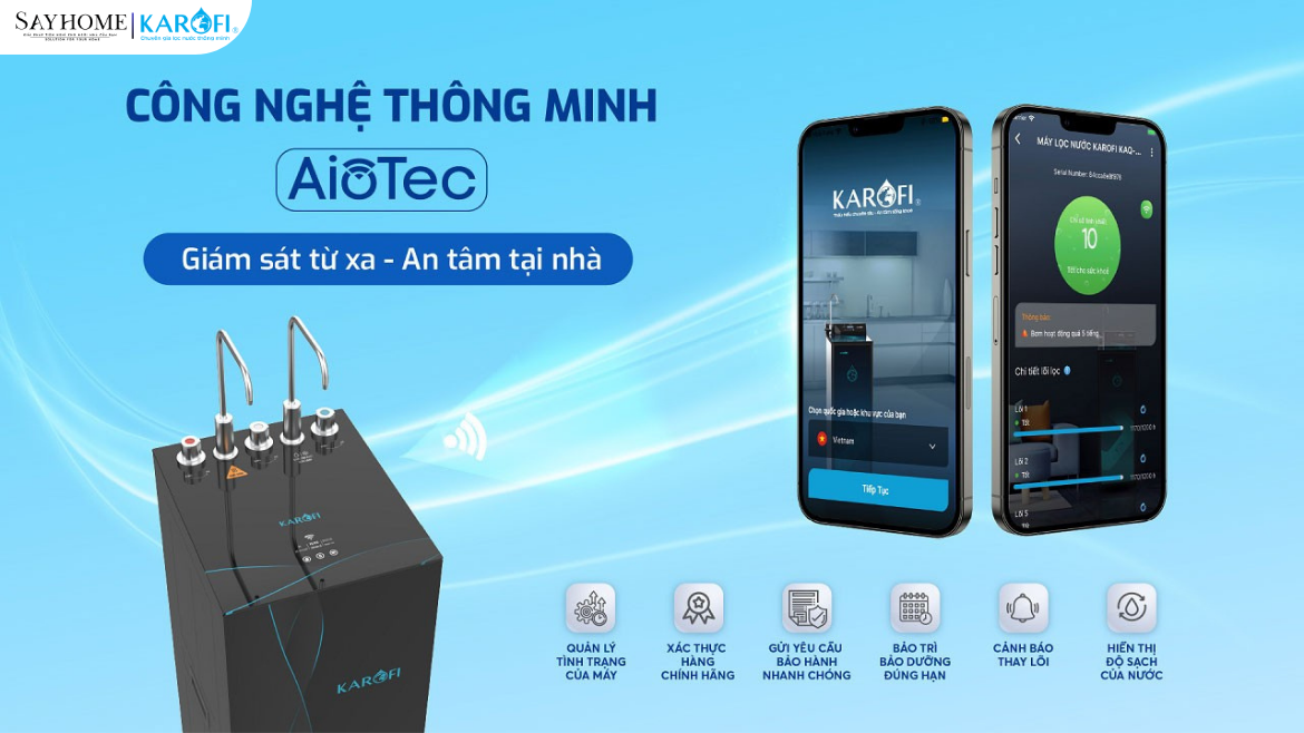 Máy lọc nước nóng lạnh Karofi 11 lõi lọc KAD-X68 tại thành phố Hồ Chí Minh