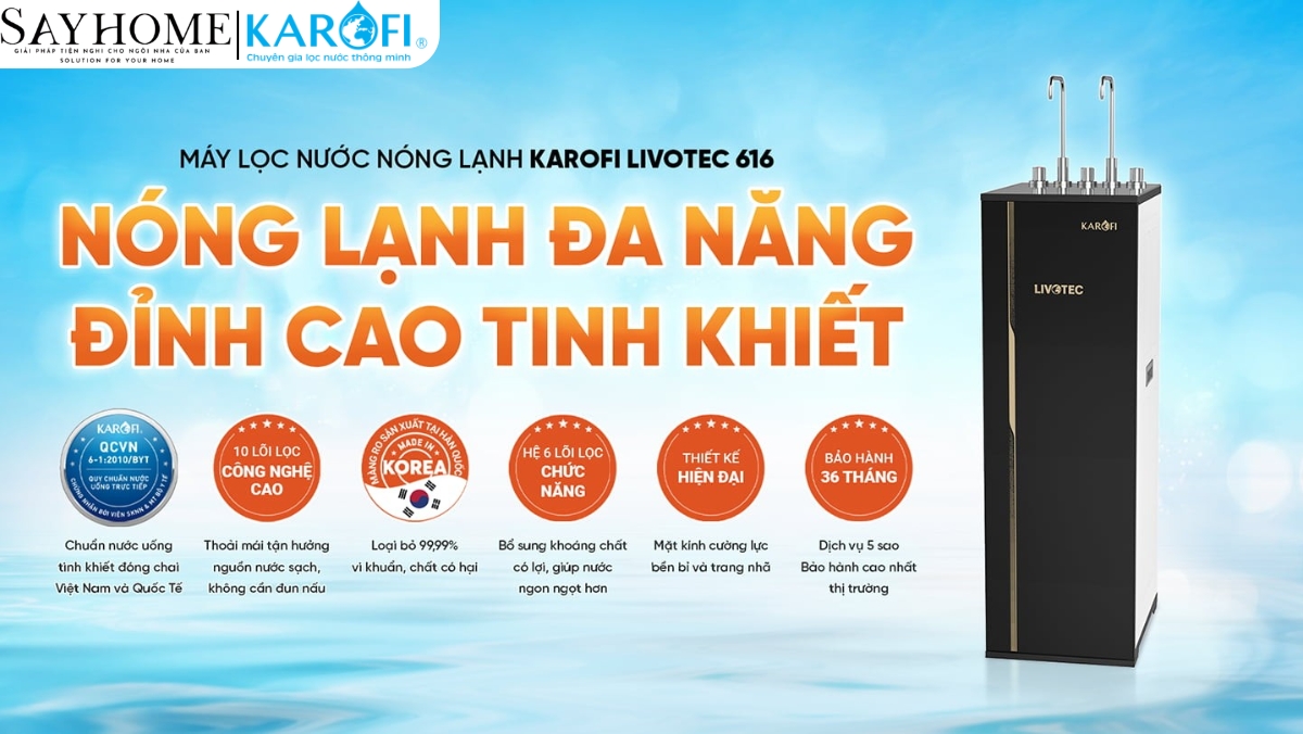 Máy lọc nước tủ đứng 10 lõi RO Karofi Livotec 616 tại thành phố Hồ Chí Minh