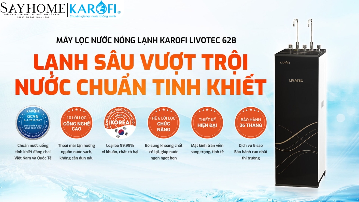 Máy lọc nước tủ đứng 10 lõi RO Karofi Livotec 628 tại thành phố Hồ Chí Minh